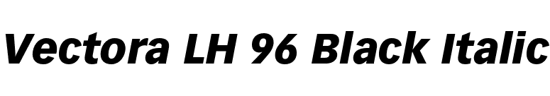Vectora LH 96 Black Italic font preview