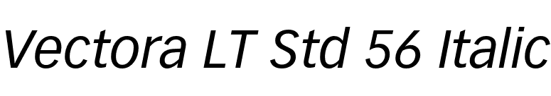 Vectora LT Std 56 Italic font preview