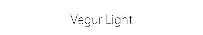 Vegur Light font preview