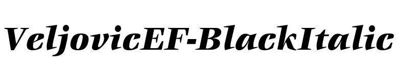 VeljovicEF-BlackItalic font preview