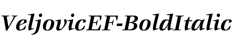 VeljovicEF-BoldItalic font preview