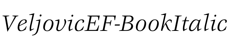 VeljovicEF-BookItalic font preview
