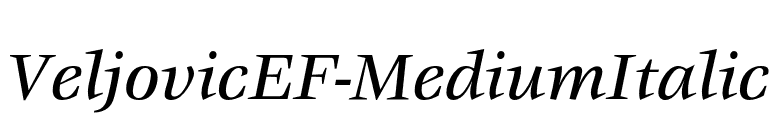 VeljovicEF-MediumItalic font preview