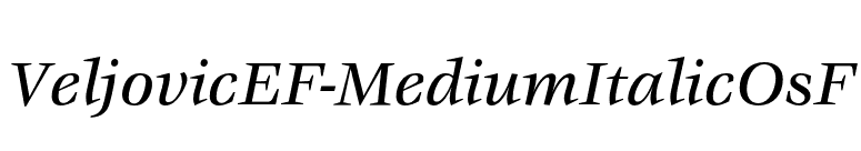 VeljovicEF-MediumItalicOsF font preview