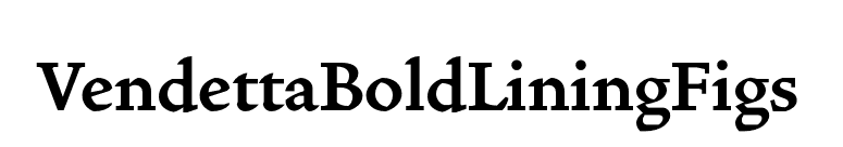 VendettaBoldLiningFigs font preview