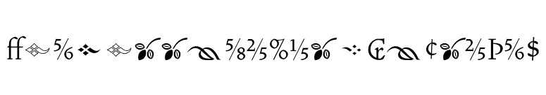 VendettaLightFractions font preview