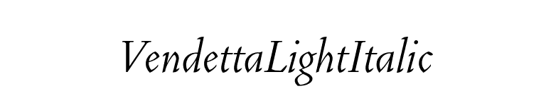 VendettaLightItalic font preview