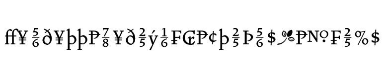VendettaMediumFractionsTabFigs font preview