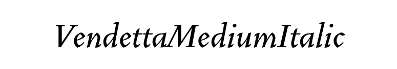 VendettaMediumItalic font preview