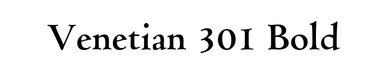 Venetian 301 Bold font preview