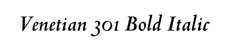 Venetian 301 Bold Italic font preview