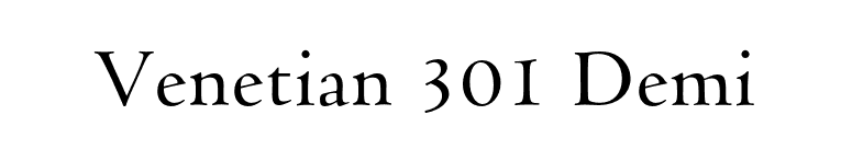 Venetian 301 Demi font preview