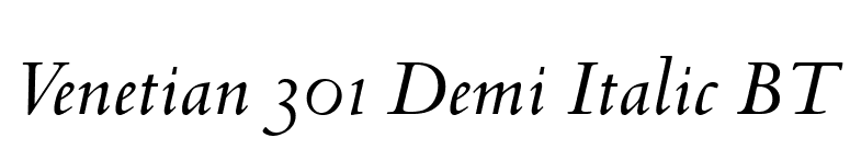Venetian 301 Demi Italic BT font preview