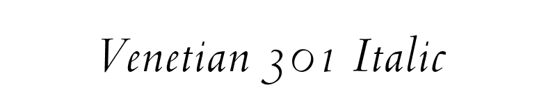 Venetian 301 Italic font preview