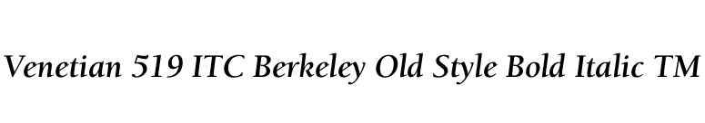 Venetian 519 ITC Berkeley Old Style Bold Italic TM font preview