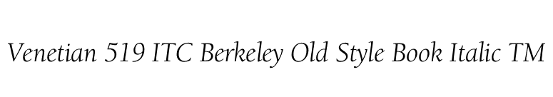 Venetian 519 ITC Berkeley Old Style Book Italic TM font preview
