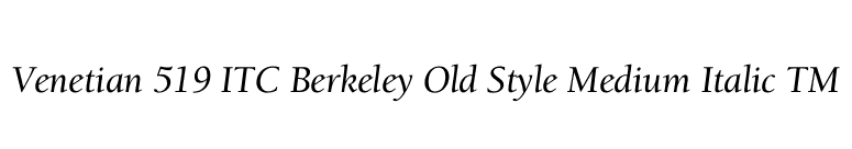 Venetian 519 ITC Berkeley Old Style Medium Italic TM font preview