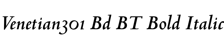 Venetian301 Bd BT Bold Italic font preview