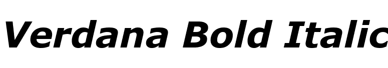 Verdana Bold Italic font preview
