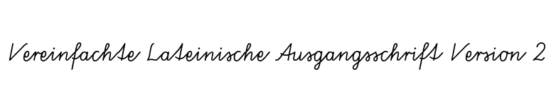 Vereinfachte Lateinische Ausgangsschrift Version 2 font preview