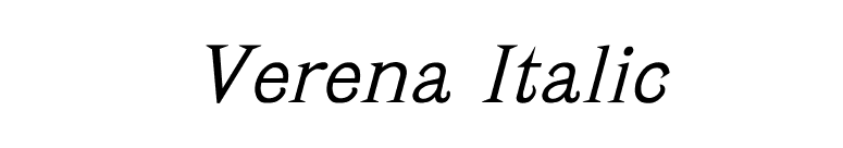 Verena Italic font preview
