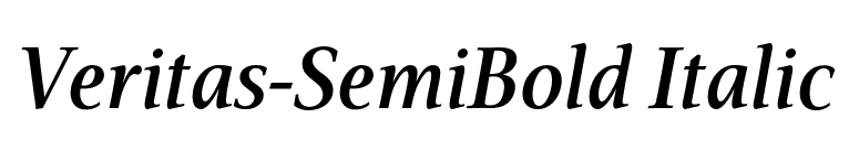 Veritas-SemiBold Italic font preview