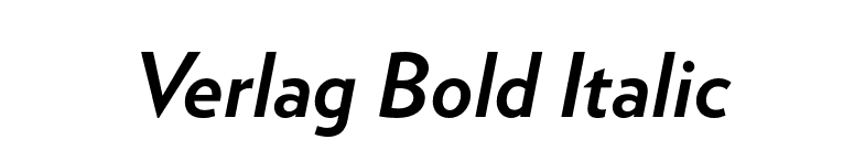 Verlag Bold Italic font preview