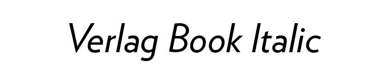 Verlag Book Italic font preview