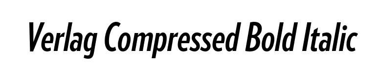 Verlag Compressed Bold Italic font preview