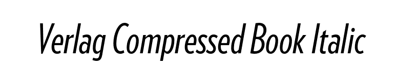 Verlag Compressed Book Italic font preview