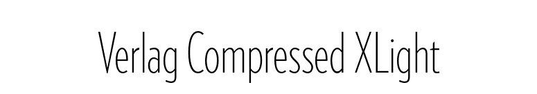 Verlag Compressed XLight font preview