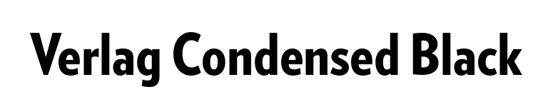 Verlag Condensed Black font preview