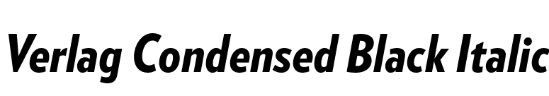 Verlag Condensed Black Italic font preview