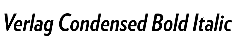 Verlag Condensed Bold Italic font preview