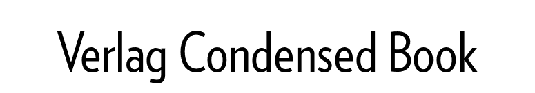 Verlag Condensed Book font preview