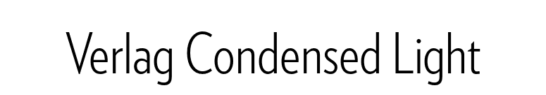 Verlag Condensed Light font preview