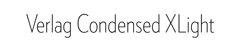 Verlag Condensed XLight font preview
