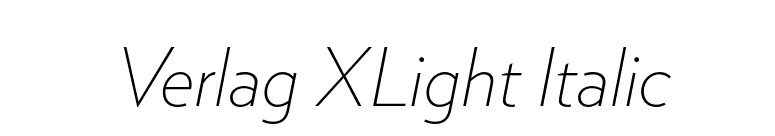 Verlag XLight Italic font preview