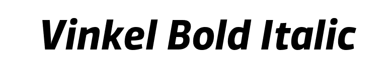 Vinkel Bold Italic font preview