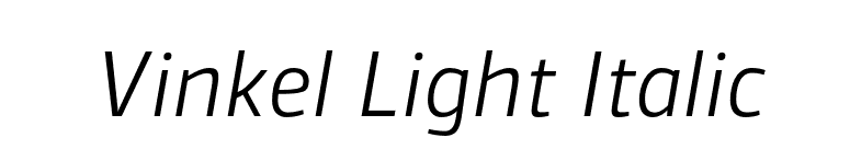 Vinkel Light Italic font preview