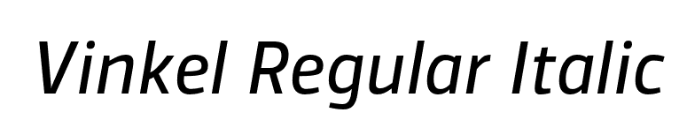 Vinkel Regular Italic font preview