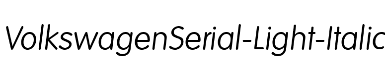 VolkswagenSerial-Light-Italic font preview