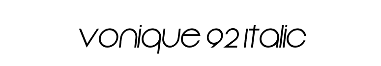 Vonique 92 Italic font preview