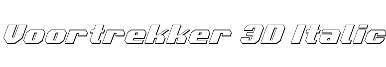 Voortrekker 3D Italic font preview