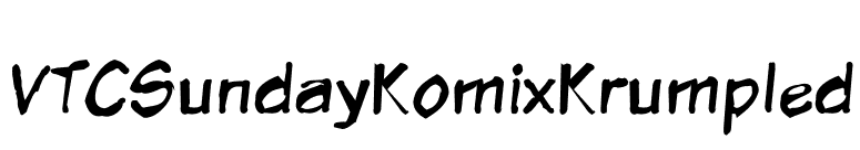 VTCSundayKomixKrumpled font preview