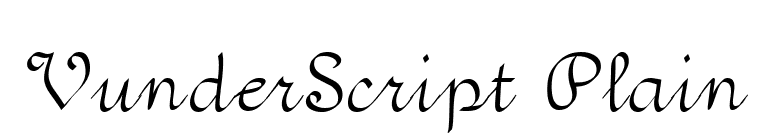 VunderScript Plain font preview