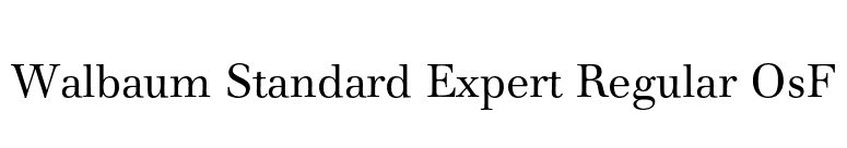 Walbaum Standard Expert Regular OsF font preview