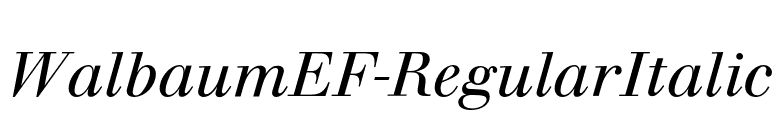 WalbaumEF-RegularItalic font preview