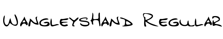 WangleysHand Regular font preview
