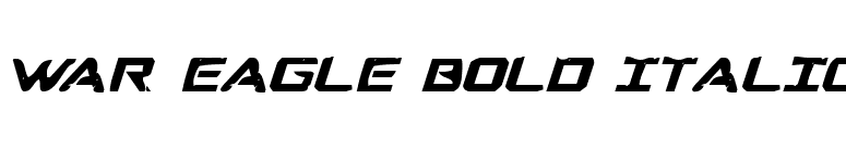 War Eagle Bold Italic font preview